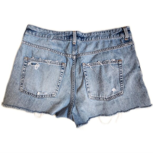 L.O.G.G. By H&M, Cut Off Denim Jean Shorts, Distressed, Light Blue, Sz 8 - Picture 2 of 6